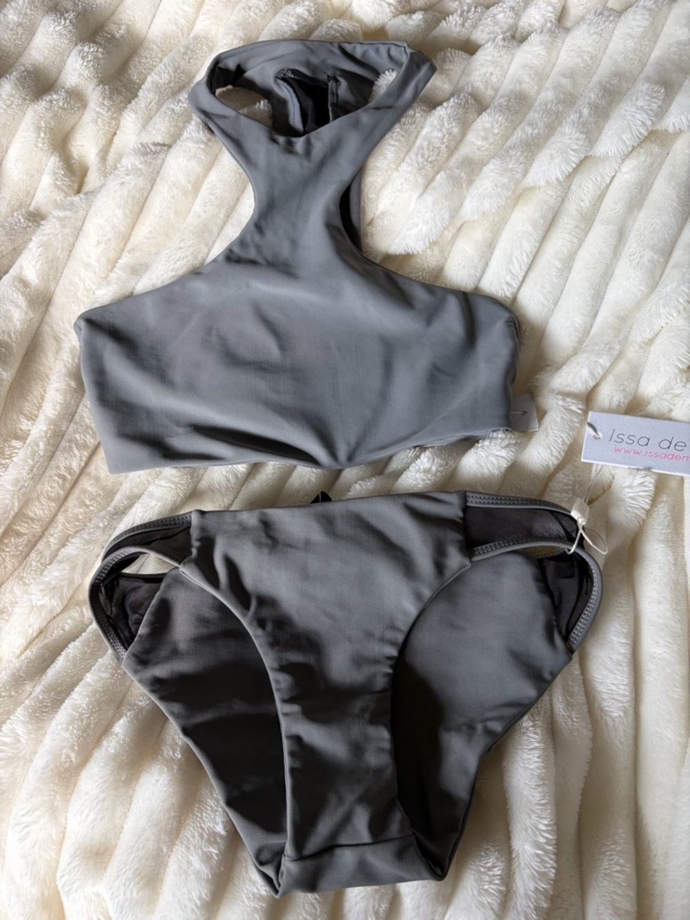 Issa de' Mar Gray High-Neck Bikini Set